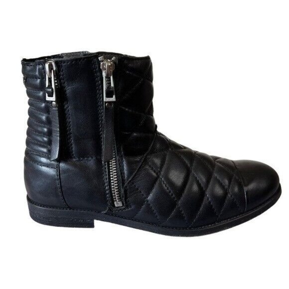 Zadig & Voltaire Black Quilted Ankle Boots - Picture 1 of 13